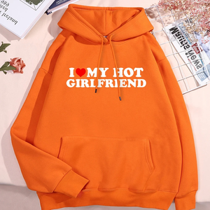 Drop Shoulder I Love Hot Girlfriend Print Men Women Hoody Cute Crewneck Hoodies Casual Crewneck Pullover Hoodies - Product Image 4