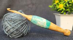 <b>Ergonomic</b> <b>Crochet</b> <b>Hooks</b> Easy Grip Wooden Resin Handle for Crocheting Best Gift Idea for Knitters - Product Image 5