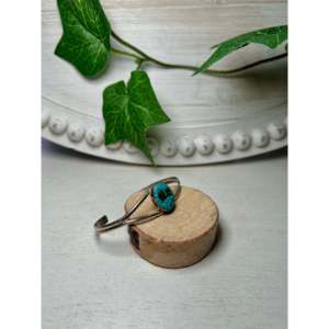 Navajo Handmade Kingman Turquoise & Sterling <b>Silver</b> <b>Cuff</b> <b>Bracelet</b> Cultural Collectible Jewelry - Product Image 2