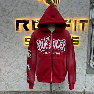 High quality reasonable price most Demanded Zipper <b>hoodie</b> Red Printed factory made <b>cheap</b> price hoodies men men's hoodies - Product Image 1