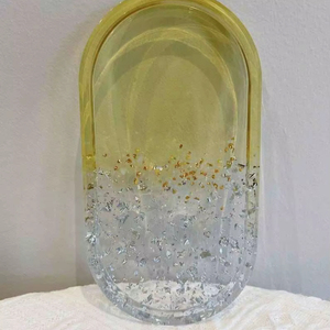 Plateau décoratif en résine de plusieurs couleurs, organisateur de cosmétiques, décoration d'intérieur, plateau ovale en résine, plateau de coiffeuse, haute qualité - Product Image 1