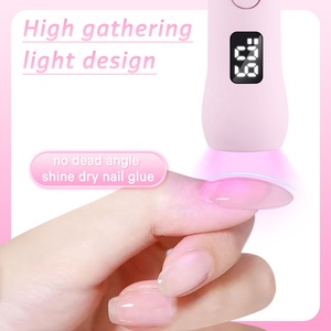 Pink <strong>Portable</strong> Cute Handheld Rechargeable Cat's Paw Shape 3W Nail Salon Led <strong>UV</strong> Nail Art <strong>Machine</strong> Nail <strong>Lamp</strong> - Product Image 4