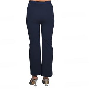 กางเกงวอร์มเข้ารูปแบบทันสมัยสำหรับเด็กผู้หญิงกางเกงผ้าฝ้ายสีดำลำลองเอวยางยืดเอวกลางเอวแบนสไตล์เรียบง่ายสำหรับผู้หญิง - Product Image 2