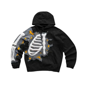 Pulls en molleton pour hommes les plus vendus, manches longues, respirants, séchage rapide, impression en relief, sweats à capuche pour l'hiver, couleur unie personnalisée - Product Image 2