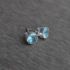 Boucles d'oreilles clous en topaze plaquées or pour femmes, bijoux en argent sterling 925 - Product Image 3