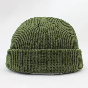 Bonnet tricoté chaud d'hiver unisexe 100% acrylique doux avec logo personnalisé chapeau à revers étiquette tissée extensible de voyage - Product Image 6