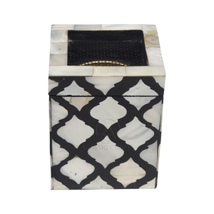 Quemador de incienso de resina de diseño tradicional marroquí, soporte de carbón de madera con incrustaciones de perlas madre para Bakhoor para hogares, temporada de Ramadán - Product Image 2