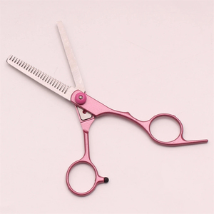 Ciseaux de coiffure professionnels Morgans Industries en acier inoxydable 4Cr13 à lame arrondie, manche moyen, pour droitiers, pour effiler - Product Image 3