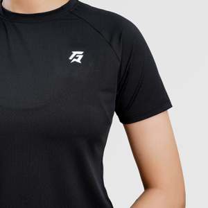 เสื้อยืดแขนสั้นถักสีดำ W224 สำหรับออกกำลังกาย - Product Image 6