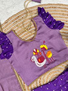 Soie de tissu traditionnelle indienne avec fil Maggam Work Kids Lehenga Choli Fabricant et fournisseur de Surat au taux le plus bas - Product Image 4