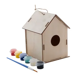 Nichoir à oiseaux DIY Titmice, artisanat écologique en bambou et en bois - Product Image 1