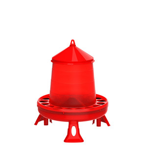 ป้อนสัตว์ปีกพลาสติกพร้อมขา-8กก./12ลิตรสีแดง - Product Image 1