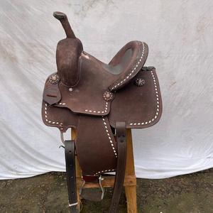 Ensemble de selle western en cuir avec décorations en bois de qualité supérieure pour la course de barils |   Accessoires en acier inoxydable façonnés à la main, ensemble de tack gratuit pour l'équitation - Product Image 2
