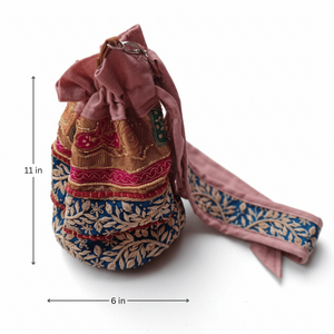 Rangriti Floral Embroidered Potli <b>Bag</b> <b>Charm</b> - Product Image 2