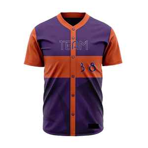 Maillot de baseball personnalisé OEM pour homme, respirant, sublimation personnalisée sur le devant, 100 % polyester, séchage rapide, été, baseball, softball - Product Image 1