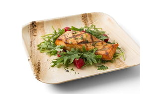 Petites assiettes carrées naturelles jetables Areca réutilisables pour les événements traiteur mariages anniversaires voyage cantines écoles - Product Image 2