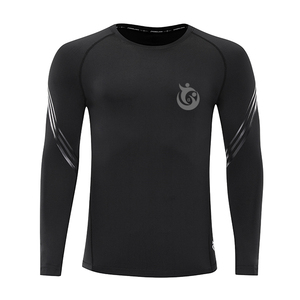 Rashguard à manches longues de compression UPF 50 + pour hommes, haut de gymnastique imprimé avec logo personnalisé pour MMA et sports de surf, chemise de surf unie - Product Image 2
