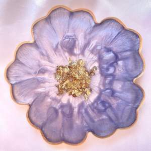 Posavasos de resina floral únicos, arte en resina epoxi, juego de posavasos azules y transparentes para té y decoración de la India - Product Image 1