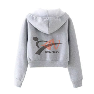 Sweat à capuche zippé avec logo imprimé personnalisé de haute qualité pour femme Sweat à capuche flexible pour femme - Product Image 2