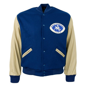 Chaqueta de vuelo con mangas de cuero genuino deportivo informal de talla grande, chaquetas de béisbol con letras de lana y solapa personalizadas - Product Image 1