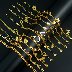 Wholesale Fashion Design 21k Gold Waterproof Anklets Custom Various Styles Brass Adjustable Women Anklets for <b>Gift</b> - Product Image 4