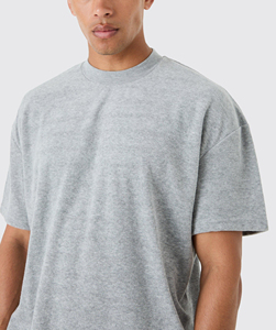 Ensemble t-shirt et short surdimensionnés 100% coton de haute qualité 2 pièces personnalisé 3D sérigraphié logo couleur gris chiné survêtement homme - Product Image 2