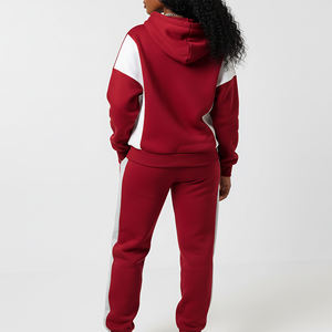 Ensemble de survêtement décontracté et de sport respirant, style hip-hop tendance, 100% coton respirant, sweat-shirt à capuche et jogging à blocs de couleur - Product Image 3