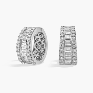 Boucles d'oreilles créoles élégantes en argent 925 avec diamant cultivé en laboratoire Beau style classique léger Glamour de tous les jours pour les mariages - Product Image 1