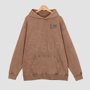 Qualité supérieure Hiver Hommes Vintage Wash Hoodies 100% Coton Polaire Respirant Séchage Rapide Tailles Personnalisables - Product Image 3
