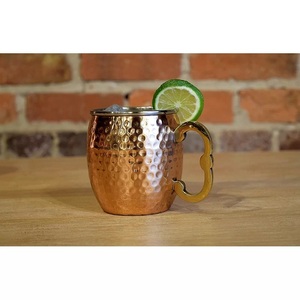 Indian Manufacturer's Set of Four Copper Mugs with Handle <b>Jug</b> for Direct Drinking Water - Product Image 2