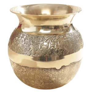 Lota de Latón Puro Vintage de Alta Calidad con Grabado y Acabado Pulido para Uso en la Cocina, Artículo de Cocina Árabe Antiguo Lutiya - Product Image 6