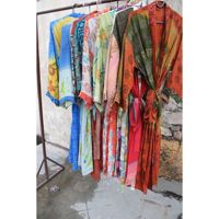 Imprimé De Luxe Soie Maison Robe Unisexe Kimono Boho Kimono Pour Femme Robe De Plage En Soie
