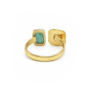 Anillo rectangular de amazonita de moda más vendido, chapado en oro de 18 quilates, joyería ajustable para fiesta de compromiso DE BODA DE LA India - Product Image 4