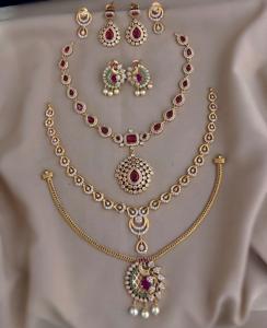 Conjunto de collar con acabado mate CZ, oferta combinada, conjuntos de collar de lujo, desgaste mínimo, perfecto para fiesta y ropa de oficina, diseño elegante - Product Image 5