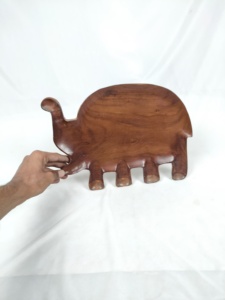 <b>Wood</b> Crafts Premium Polished Wooden Serving Tray with Vintage-style Carvings Eco-friendly Construction Durable for Home Decor - Product Image 6