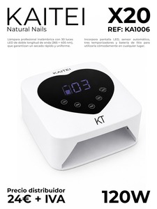 Lampada UV LED Kaitei X20 120W ad Alta Potenza 365nm, Bianca, Professionale per Asciugatura e Polimerizzazione Gel, per Salone, Pedicure e Manicure, Vendita all'Ingrosso - Product Image 1