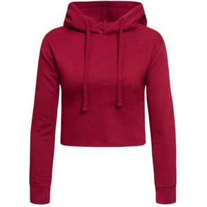 Top corto con capucha de calidad personalizada 2025 para mujer, conjuntos de Top corto de alta calidad personalizados para mujer, Top corto liso de todos los colores para mujer - Product Image 1