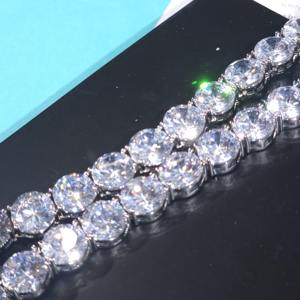 10mm Round Brilliant Cut Moissanite Diamond <b>Tennis</b> Chain <b>Necklace</b> In 925 <b>Silver</b> Iced Out Hip Hop Jewelry For Men At Low Price - Product Image 4