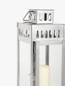 Set of 2 High Gloss <b>Polished</b> Stainless Steel Lantern Style Candle Holders Christmas Decorative <b>Wax</b> Jars for Wedding & Home Decor - Product Image 2