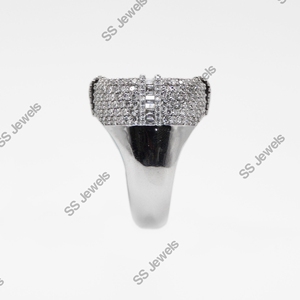 Customizable 10K Gold Plated 925 Silver <b>Moissanite</b> <b>Ring</b> VVS <b>Oval</b> Center with Honeycomb Set Iced Hip Hop Style for Men - Product Image 2