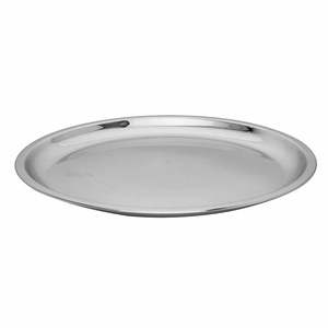 Assiette Bangla Bogi en acier inoxydable, compatible lave-vaisselle, finition brillante, service de table pour la maison, l'hôtel, durable, ronde, 9 pouces, unie, moyenne - Product Image 3