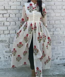 High Quality Floral Mandarin <b>Cape</b> Indian Fashion Styling Quality Kurti and Pants From Indian Manufacturer - Product Image 2