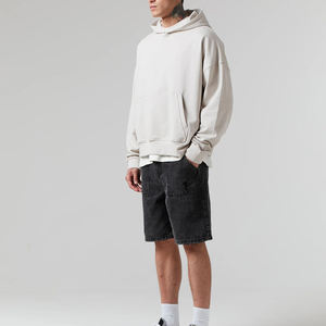 Logotipo personalizado 500GSM 600GSM Hombres Oversized Raglan Box Fit Thick Heavyweight Cotton Drop Shoulder Boxy Blank Cropped Hoodie Hombres - Product Image 5