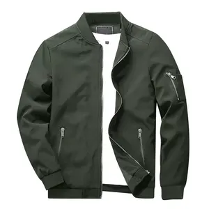 Blouson Bomber Homme Col Montant Tendance en Laine/Soie Respirant Écologique Séchage Rapide Impression Logo Personnalisée - Product Image 3