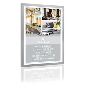 Cadre photo en bois argenté DIN A1, 59,4 x 84 cm, style suspendu, pour affichage de photos 12x18, 11x14, 18x24, 4x6, cadre photo DIY - Product Image 2