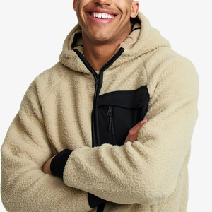 Sweat à capuche en sherpa 100% coton de haute qualité pour homme, brodé sur mesure, style streetwear, hiver, surdimensionné, unisexe, 2025 - Product Image 4