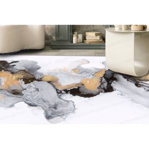 Tapis imprimé marbre gris et or : doux, mignon, salon, décoration murale, cuisine, salle de bain, tapis en chenille - Product Image 5