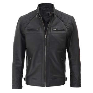 2023 meilleur gros veste en cuir mode col montant poches zippées hommes vestes en cuir pour hommes - Product Image 4
