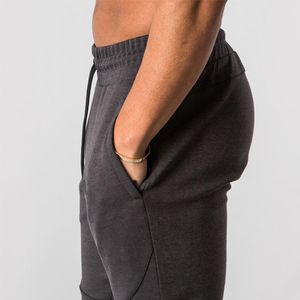 Vêtements de couleur unie pour hommes Gym Fitness Running Wear 100% coton Logo personnalisé avec poches latérales Pantalon respirant pour hommes - Product Image 6