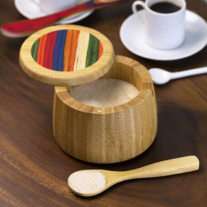 Azucarero de madera de diseño premium para uso en la cocina y decoración de la mesa de comedor por Barkah Star - Product Image 1